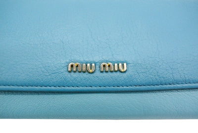 Miu Miu Blue Leather Two Way Bag/Wallet