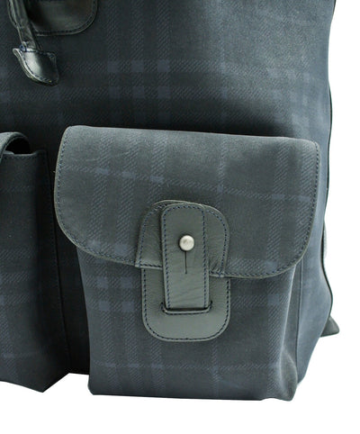 Burberry Vintage Black and Blue House Check Backpack