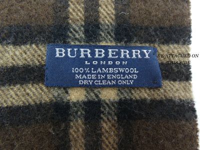 Burberry Lambswool House Check Brown Scarf