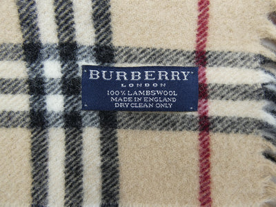 Burberry Lambswool Classic Nova Check Camel Happy Scarf