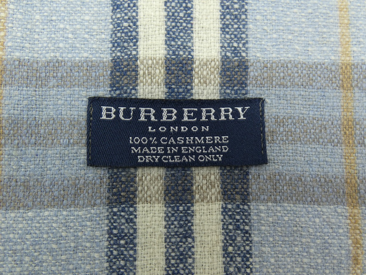 Burberry Cashmere Lightweight House Check Blue Scarf Scarf Burberry