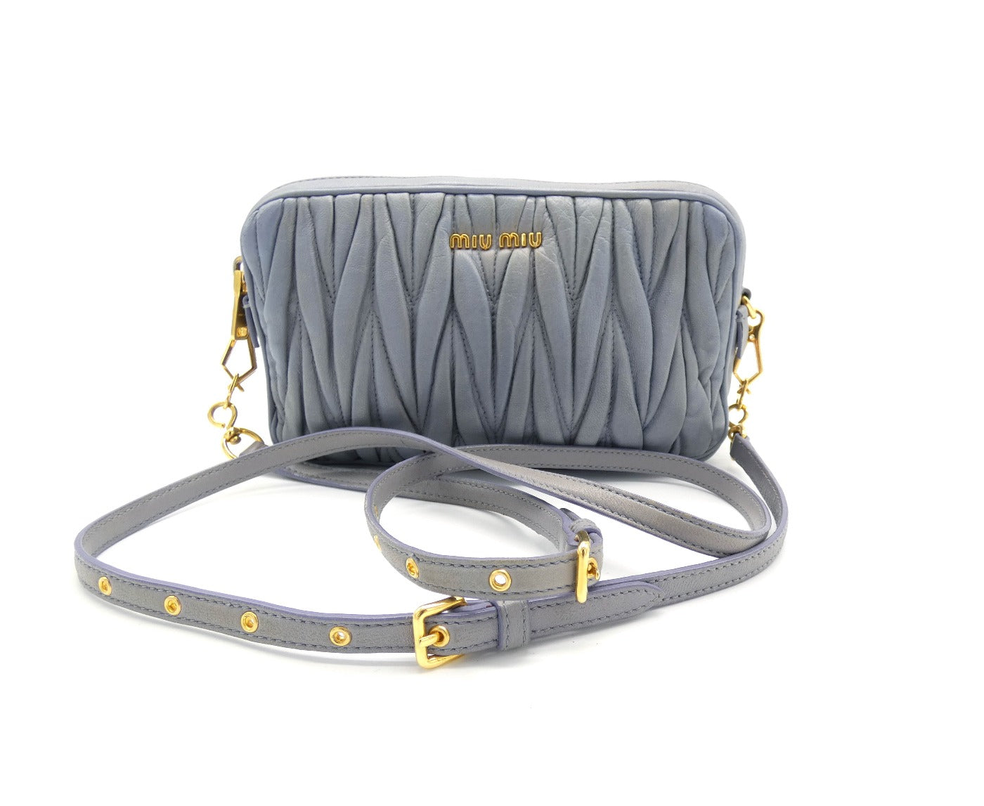 Miu Miu Matelassé Crossbody Double Zip Bag Bag Miu Miu