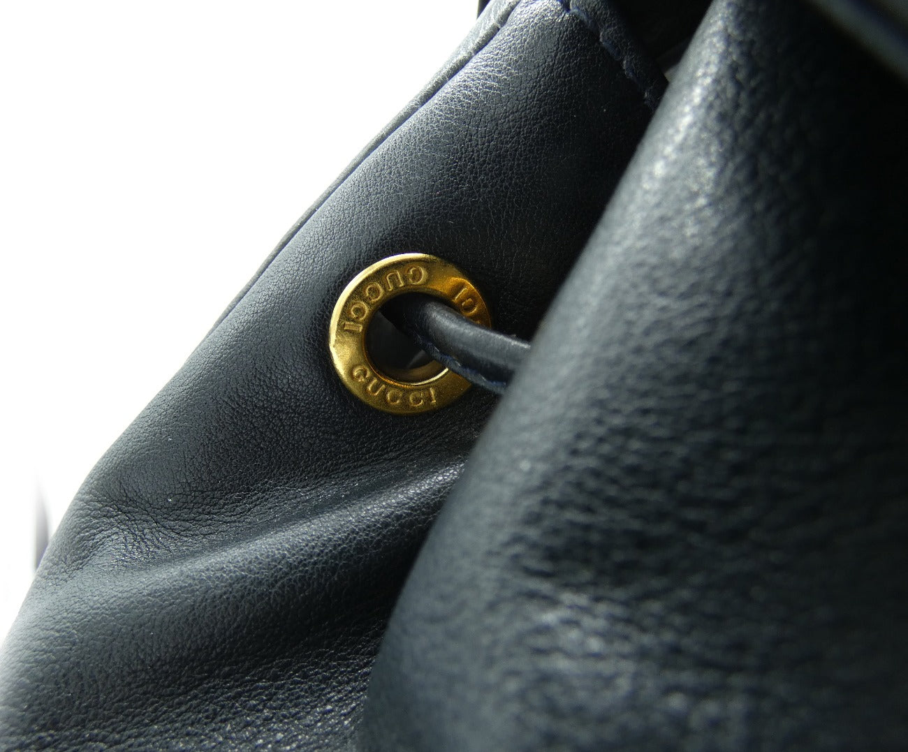 Gucci Vintage Dark Blue Leather Backpack Bag, Backpack Gucci