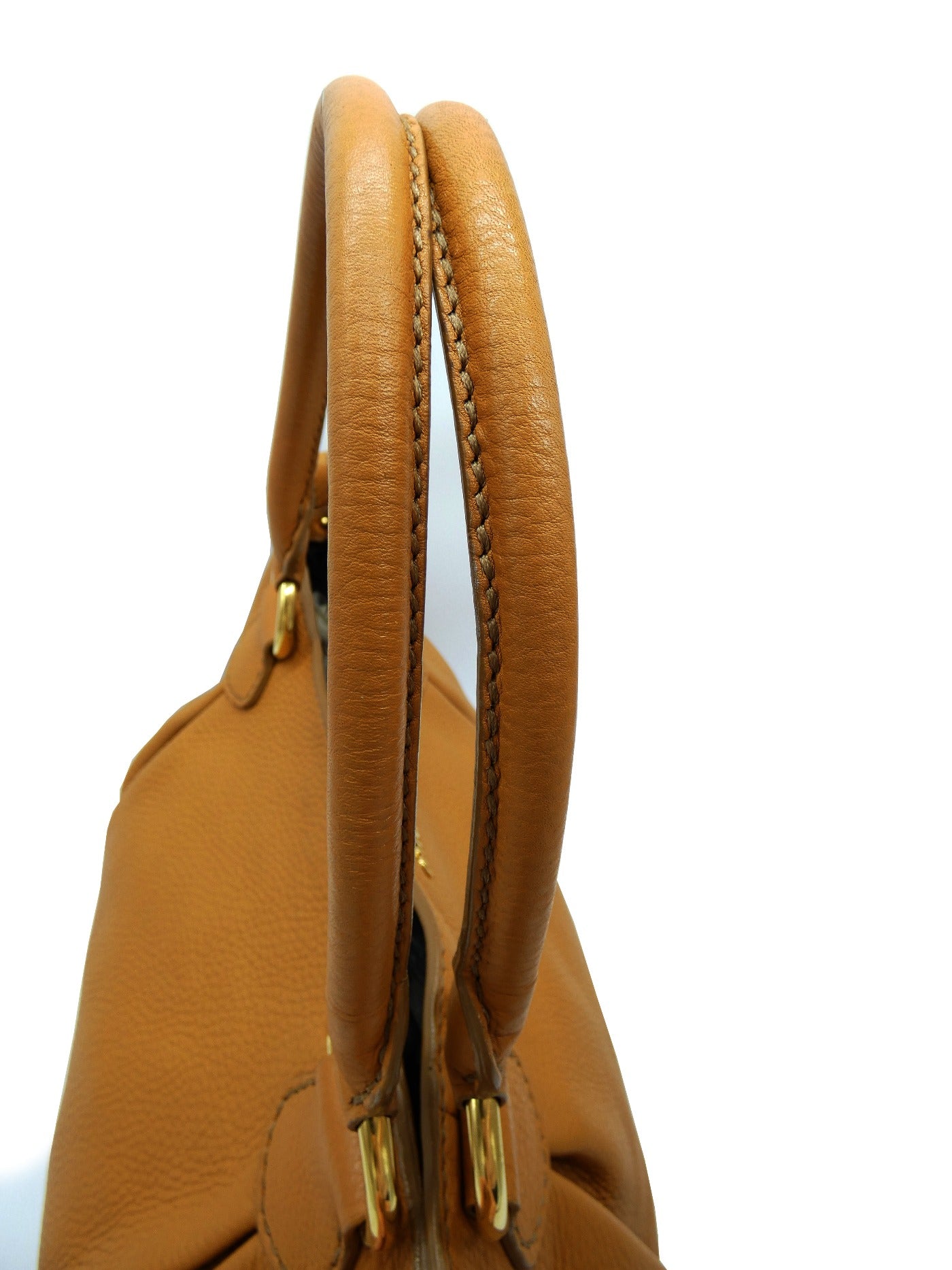 Miu Miu Vitello Daino Tan Grained Leather Handbag