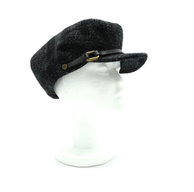 Burberry Black and Grey Wool Military Cap