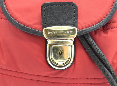 Burberry Quilted Convertible Red Nylon Backpack