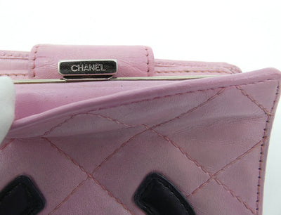 Chanel Pink and Black Cambon Bi-fold Wallet Wallet Chanel