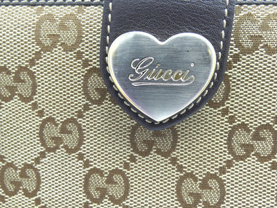 Gucci Continental GG Canvas Heart Vintage Long Wallet