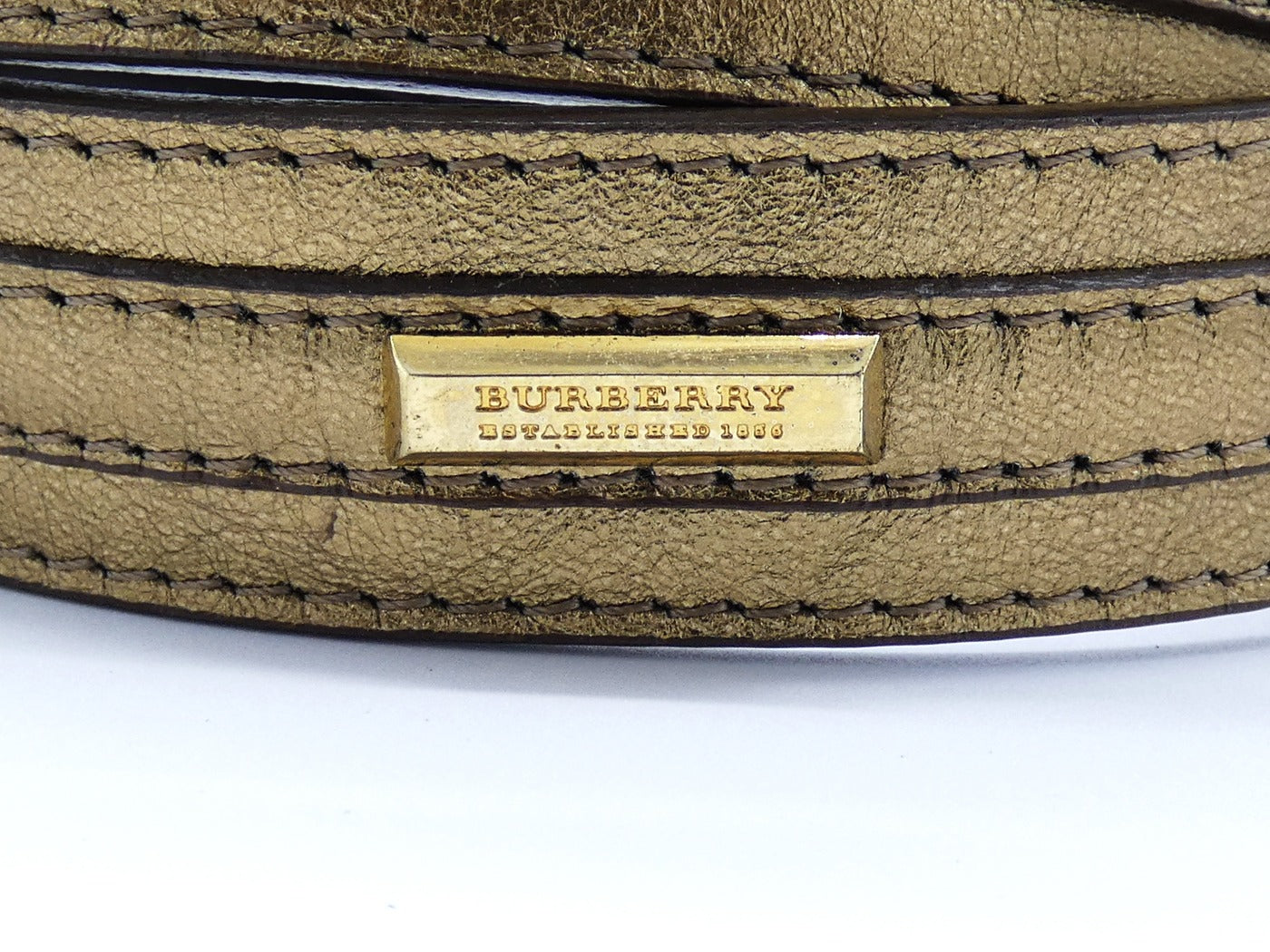 Burberry Studded Gold Leather Belt Belt Burberry