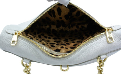 Dolce & Gabbana Convertible Ivory Leather Flap Bag