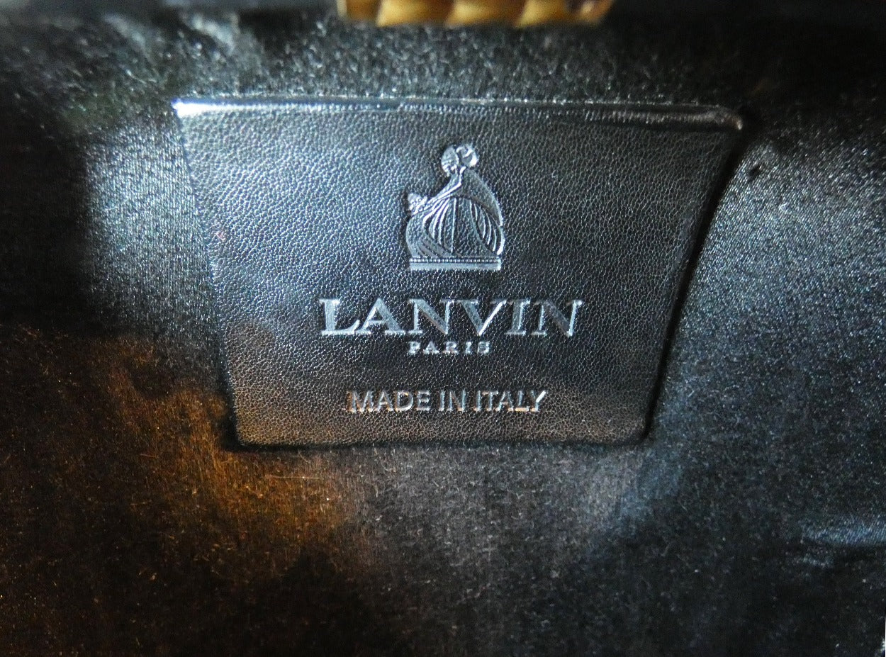 Lanvin Gunmetal Box Clutch