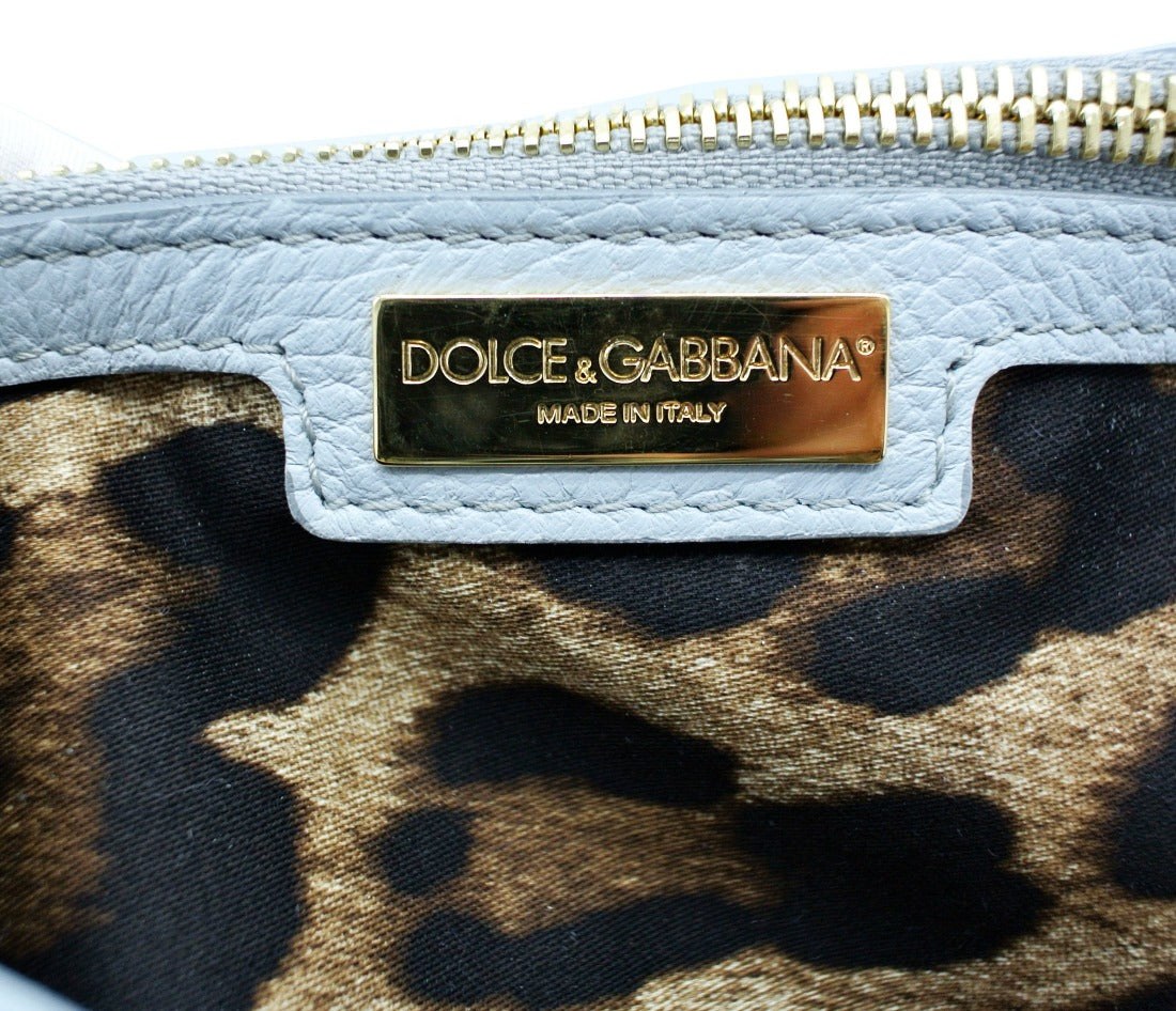 Dolce & Gabbana Miss Sicily Blue Leather Bag