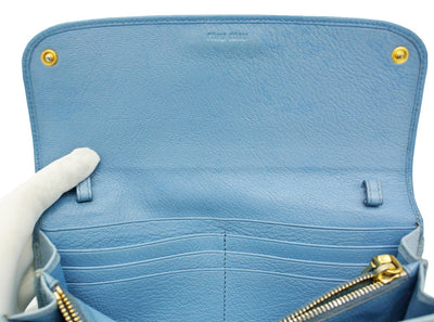 Miu Miu Blue Leather Two Way Bag/Wallet