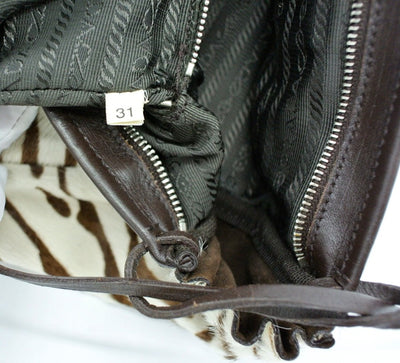 Prada Zebra Pony Medium Handle Bag