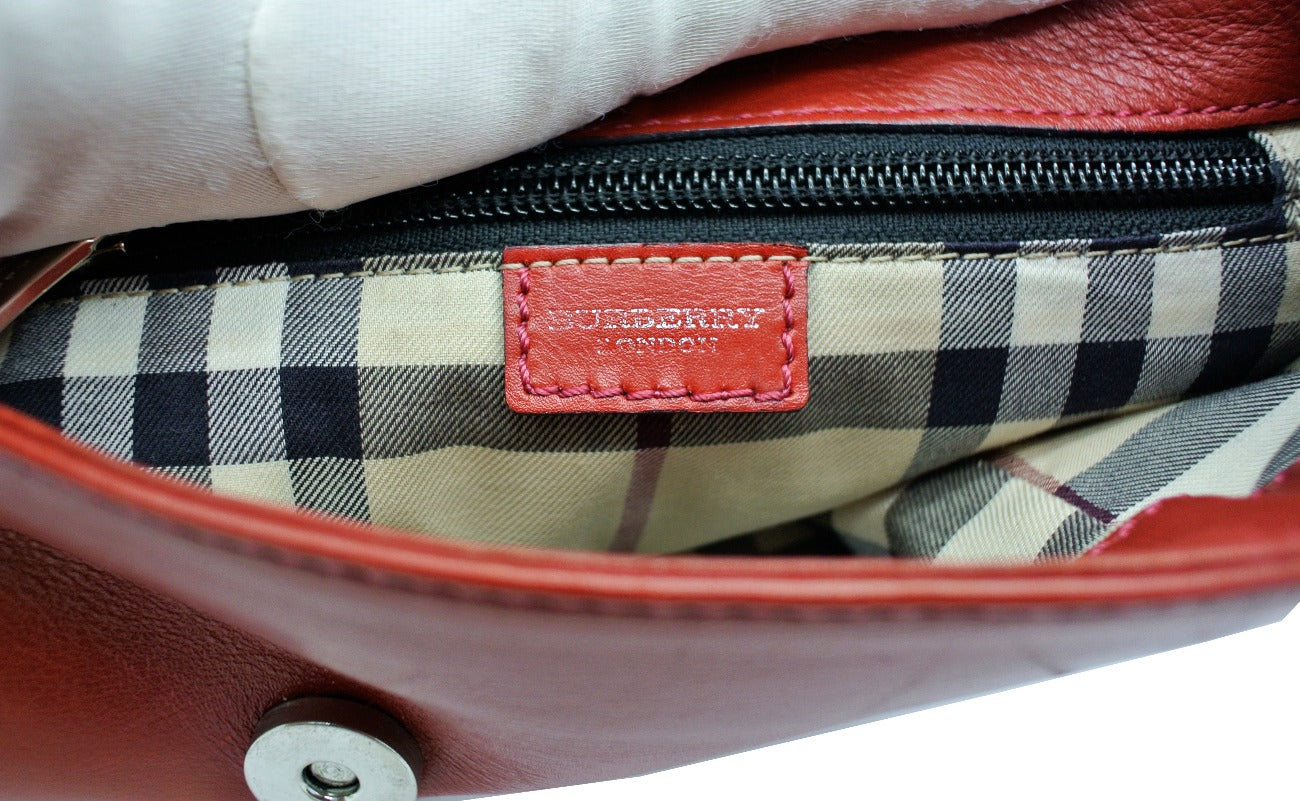 Burberry Red Leather Crossbody Bag