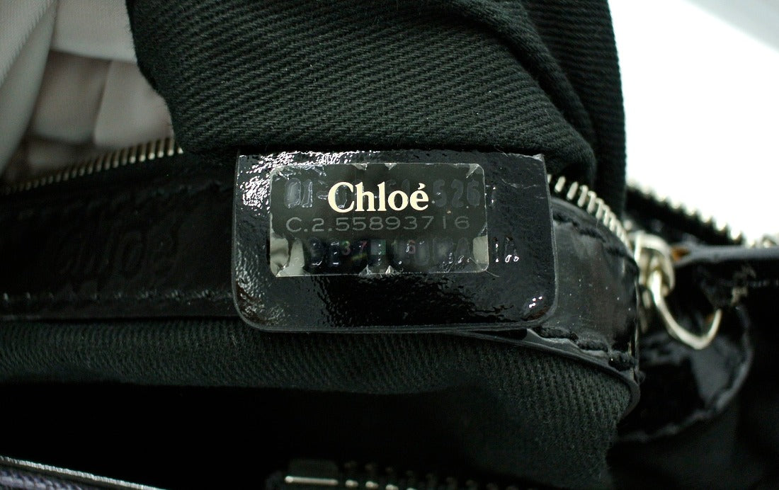 Chloe Lilac and Black Patent Leather Mini Paddington Bag