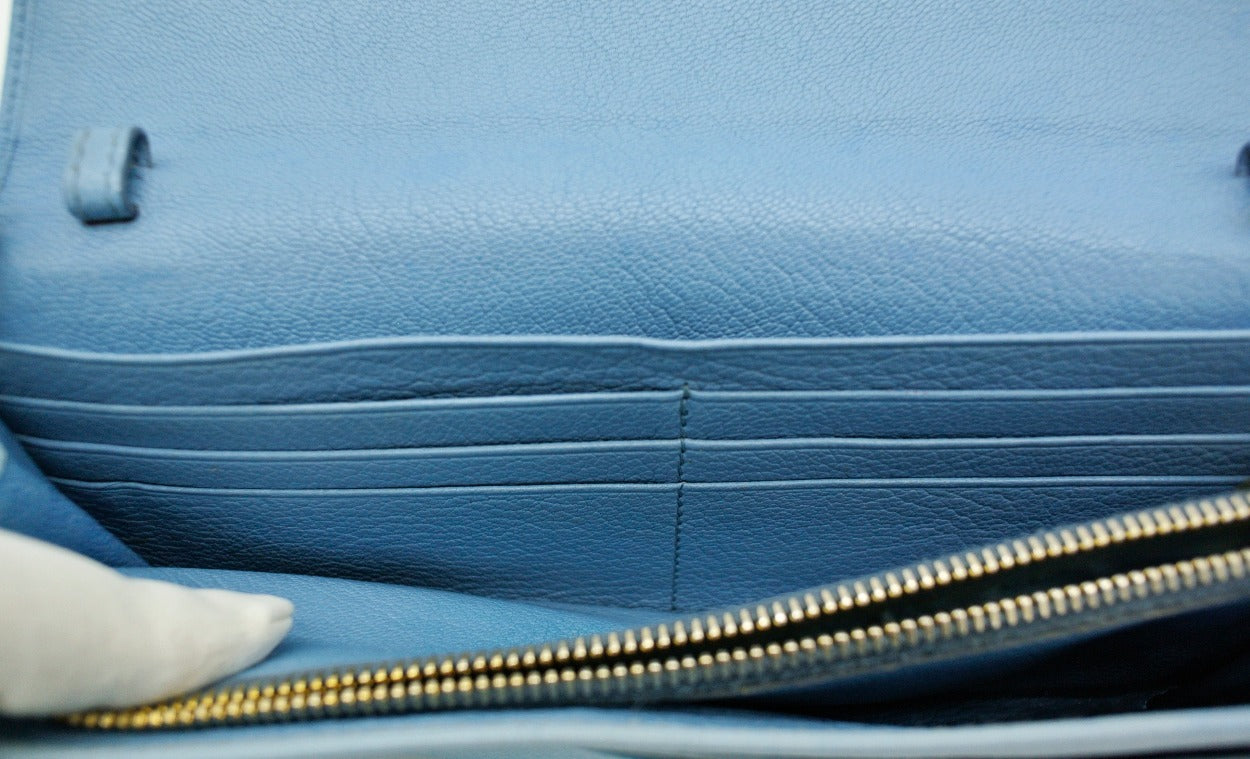 Miu Miu Blue Leather Two Way Bag/Wallet