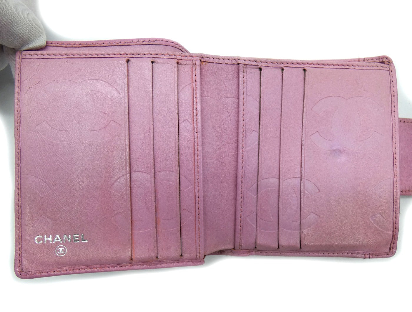 Chanel Pink and Black Cambon Bi-fold Wallet Wallet Chanel