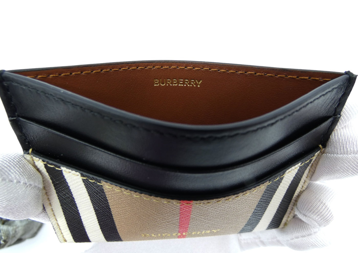 Burberry Sandon Canvas & Leather Card Case Wallet Burberry