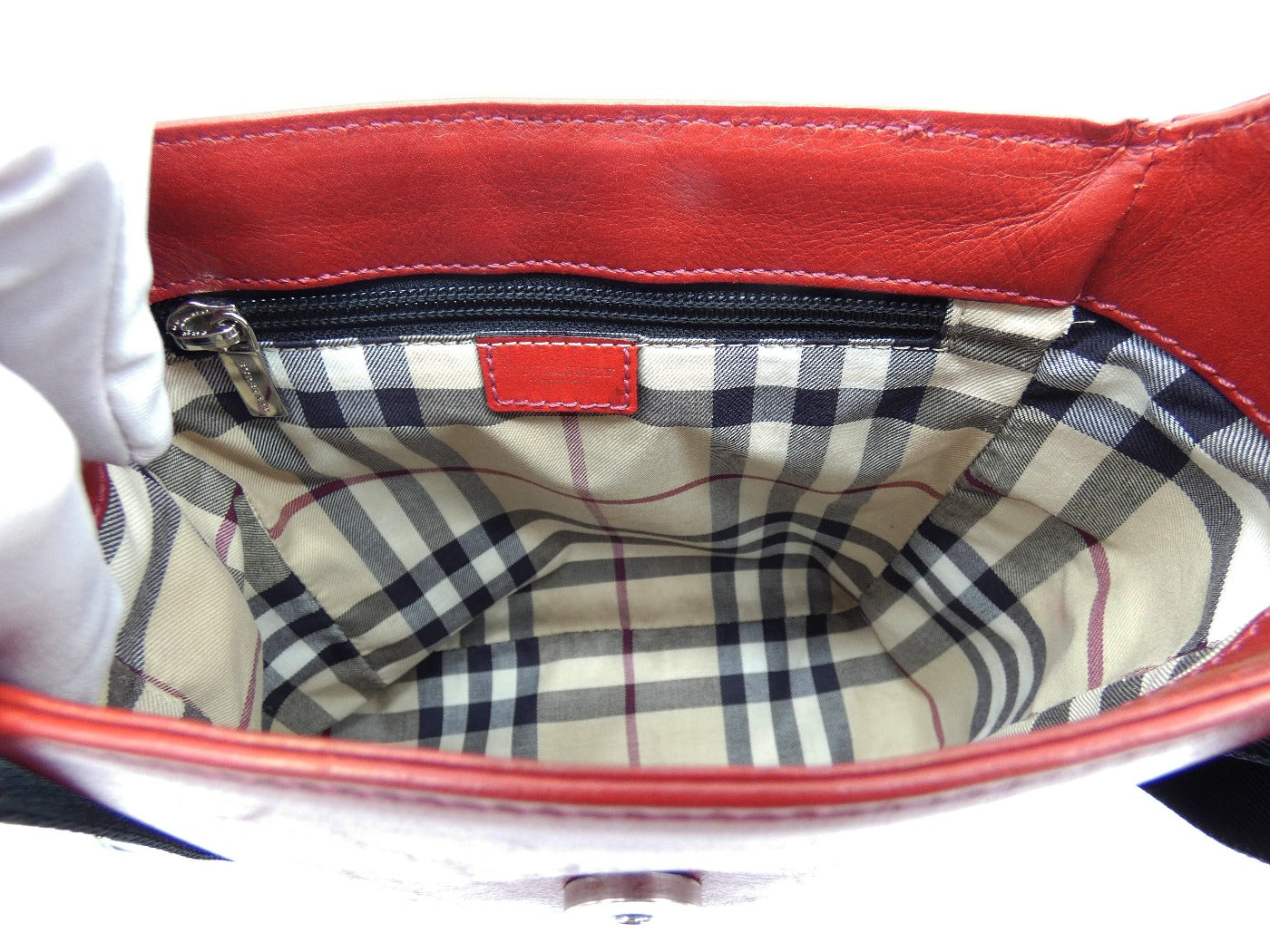 Burberry Red Leather Crossbody Bag