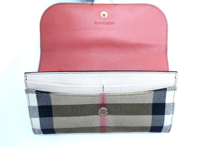 Burberry Floral and House Check Chesham Buckle Wallet