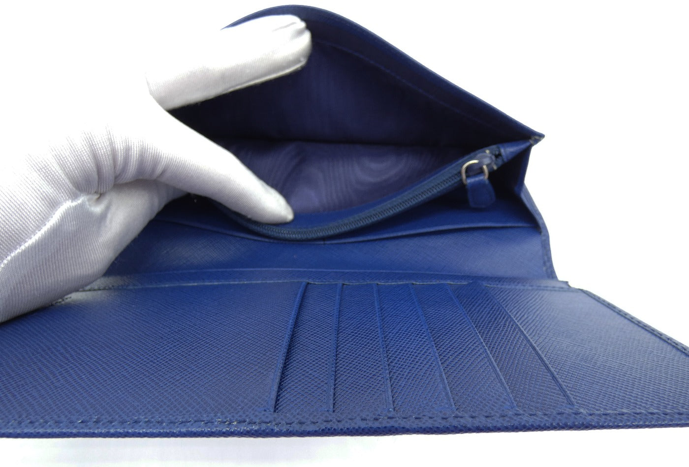 Prada Dark Blue Saffiano Long Wallet Wallet Prada