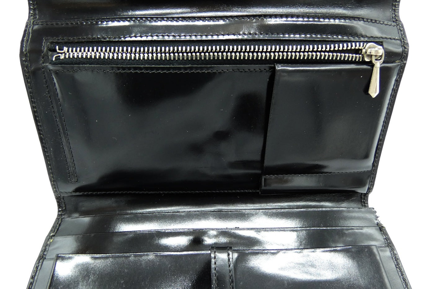 Dolce & Gabbana Black Polished Vintage Organizer Wallet