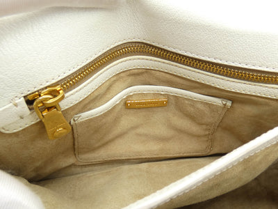 Miu Miu White Leather Madras 2way Bag