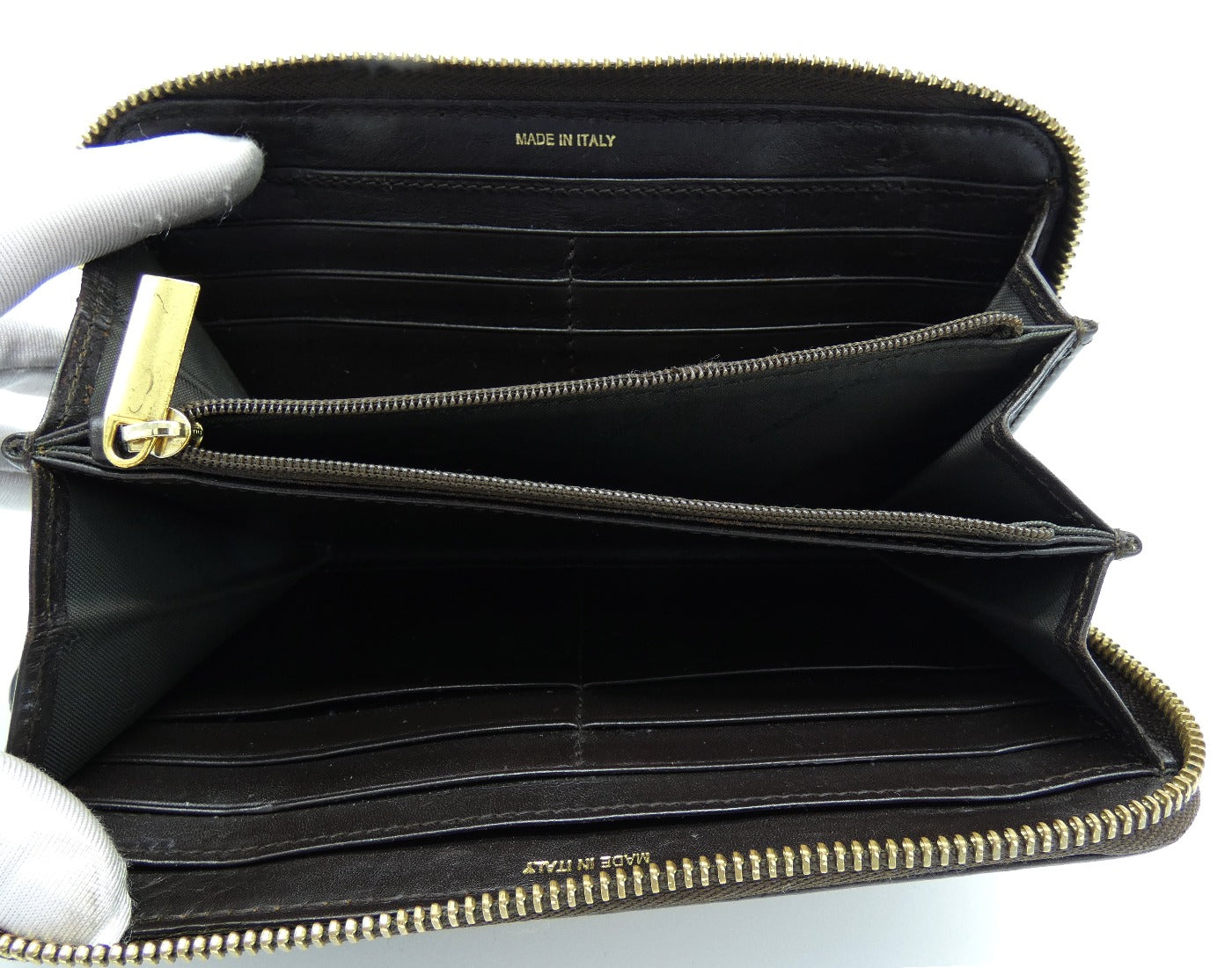 Burberry Prorsum Haymarket PVC Studded Zippy Wallet