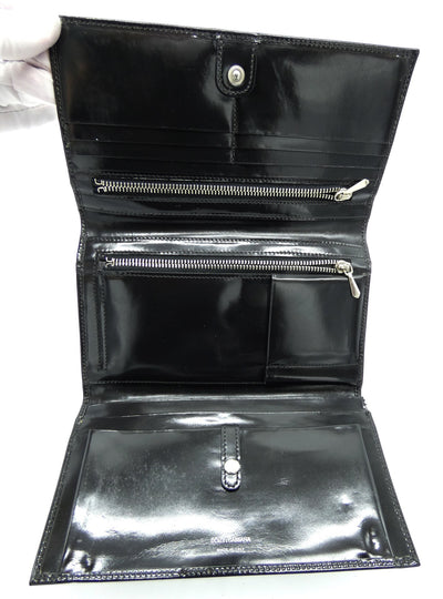 Dolce & Gabbana Black Polished Vintage Organizer Wallet