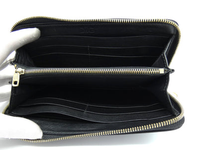 Dolce & Gabbana D&G Black Leather Zippy Wallet