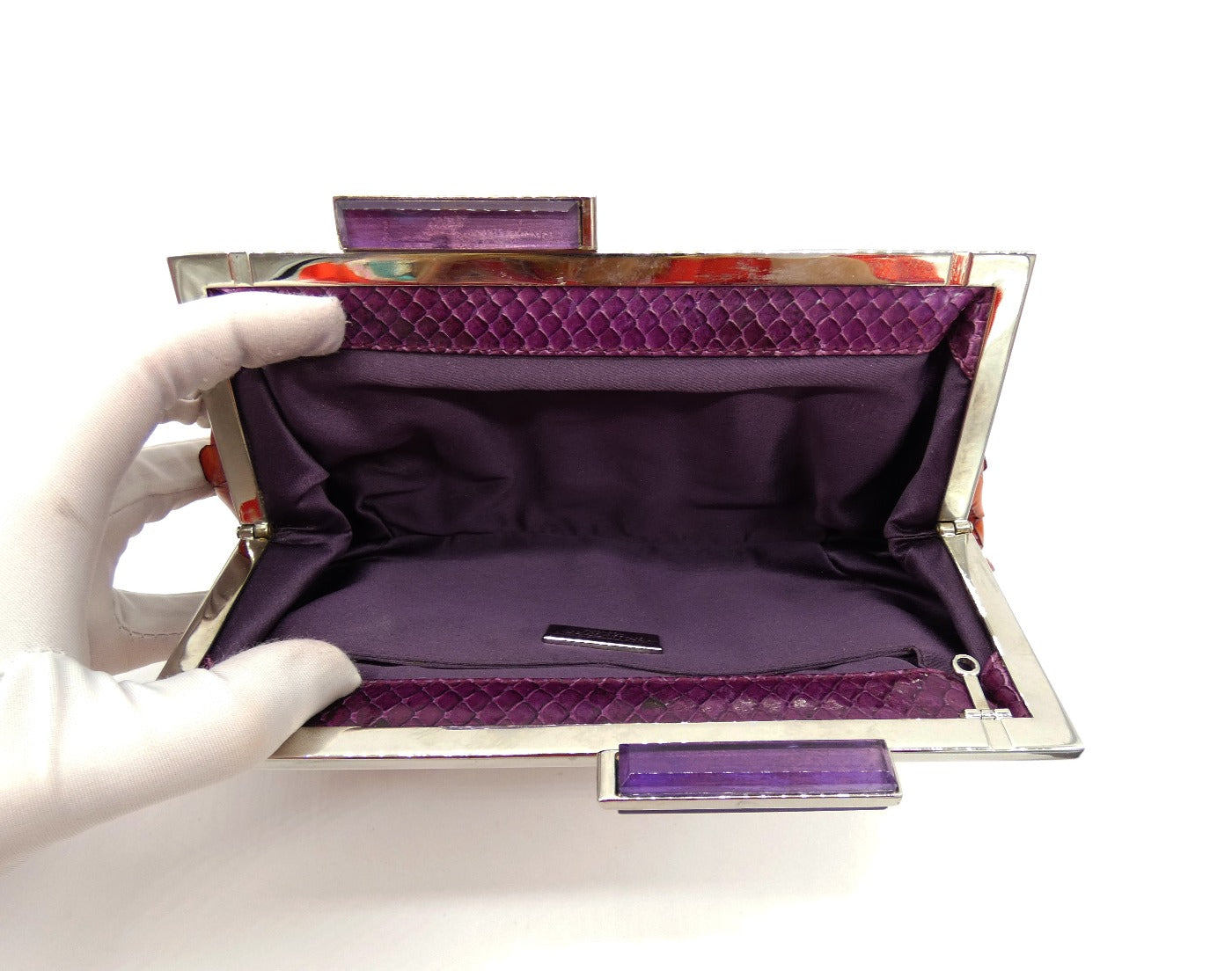 Judith Leiber Python and Amethyst Clutch Bag Judith Leiber