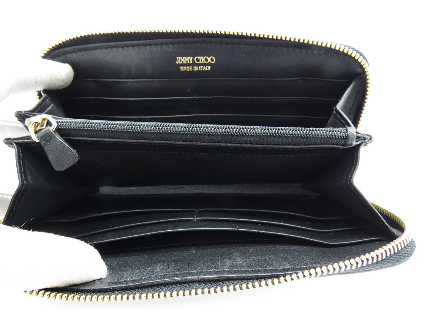 Jimmy Choo Leopard Patent Leather Zippy Wallet