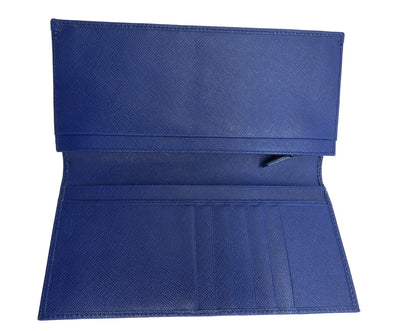 Prada Dark Blue Saffiano Long Wallet Wallet Prada