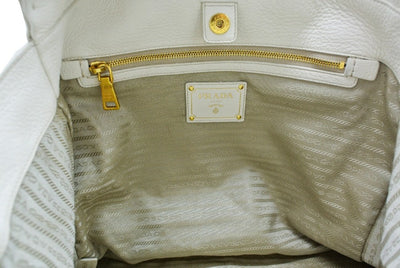 Prada Cream Cervo Deerskin Top Handle Bag Bag Prada