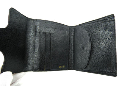 Gucci Vintage Bi-Fold Horsebit Black Leather Wallet