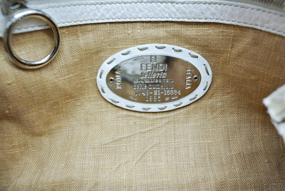 Fendi Raffia and Leather Selleria Handbag Bag Fendi