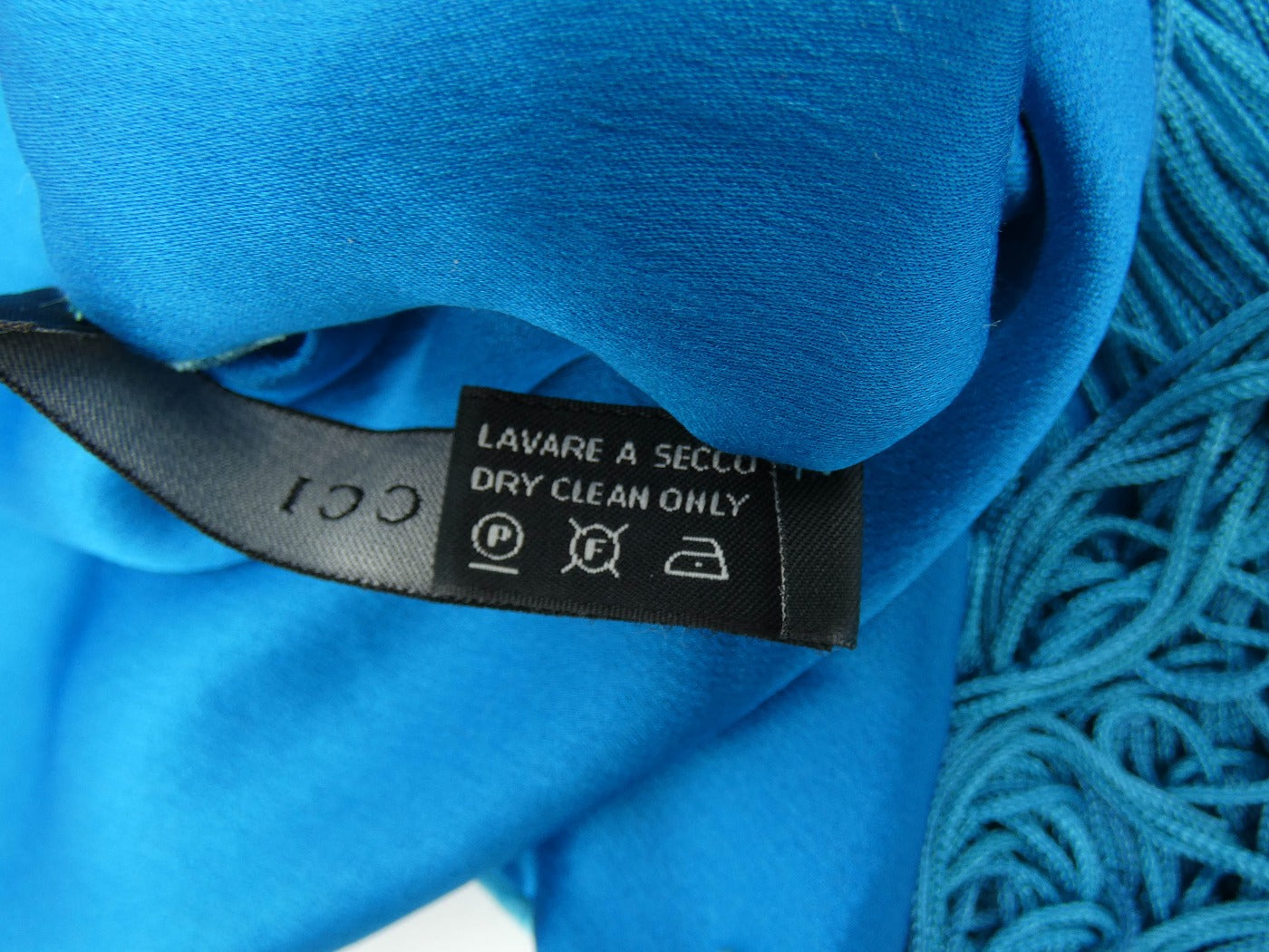 Gucci GG Monogram Turquoise Velvet and Satin Scarf