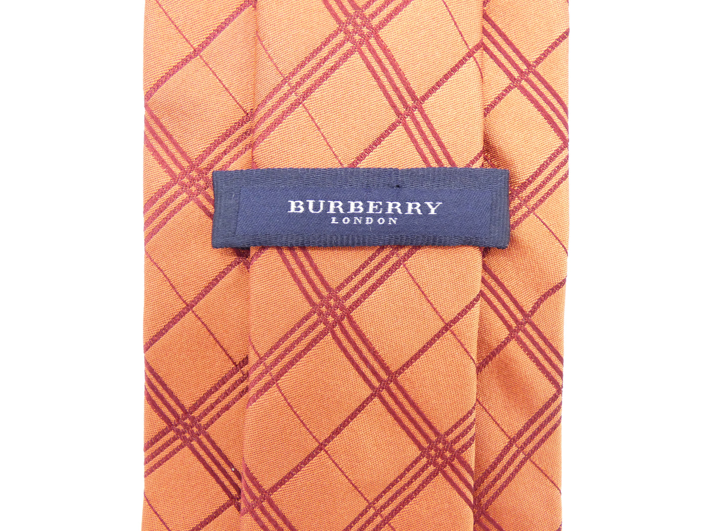 Burberry Orange Nova Check Silk Tie