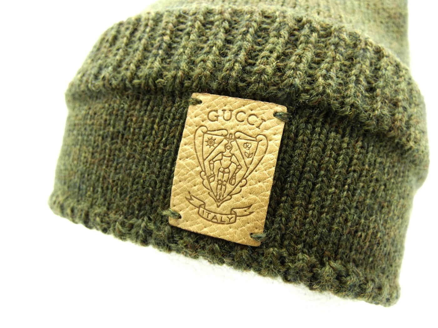 Gucci Olive Wool Beenie Hat Hats Gucci