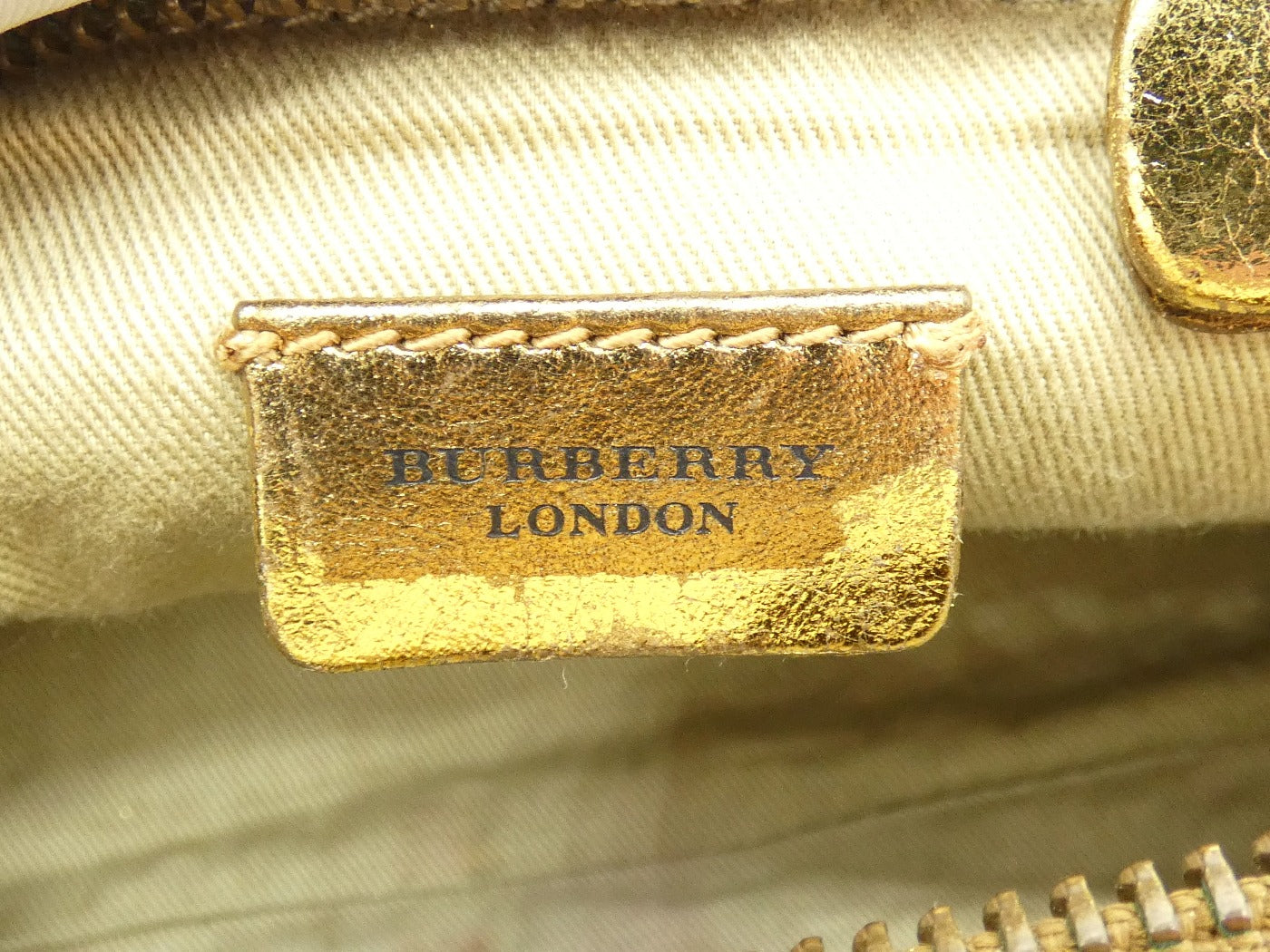 Burberry Gold Camo Wristlet Wallet, Cosmetic Bag Burberry