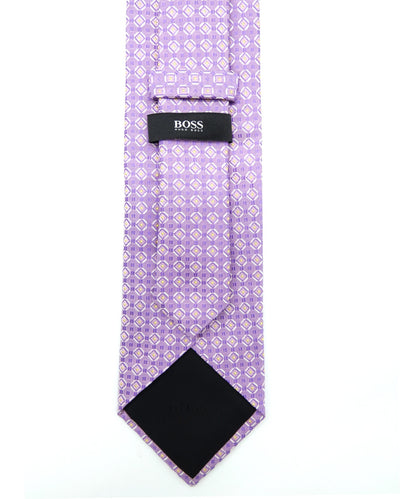 Hugo Boss Lilac Graphic Silk Tie