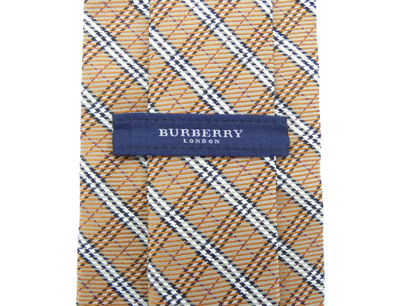 Burberry Classic Nova Check Orange Silk Tie