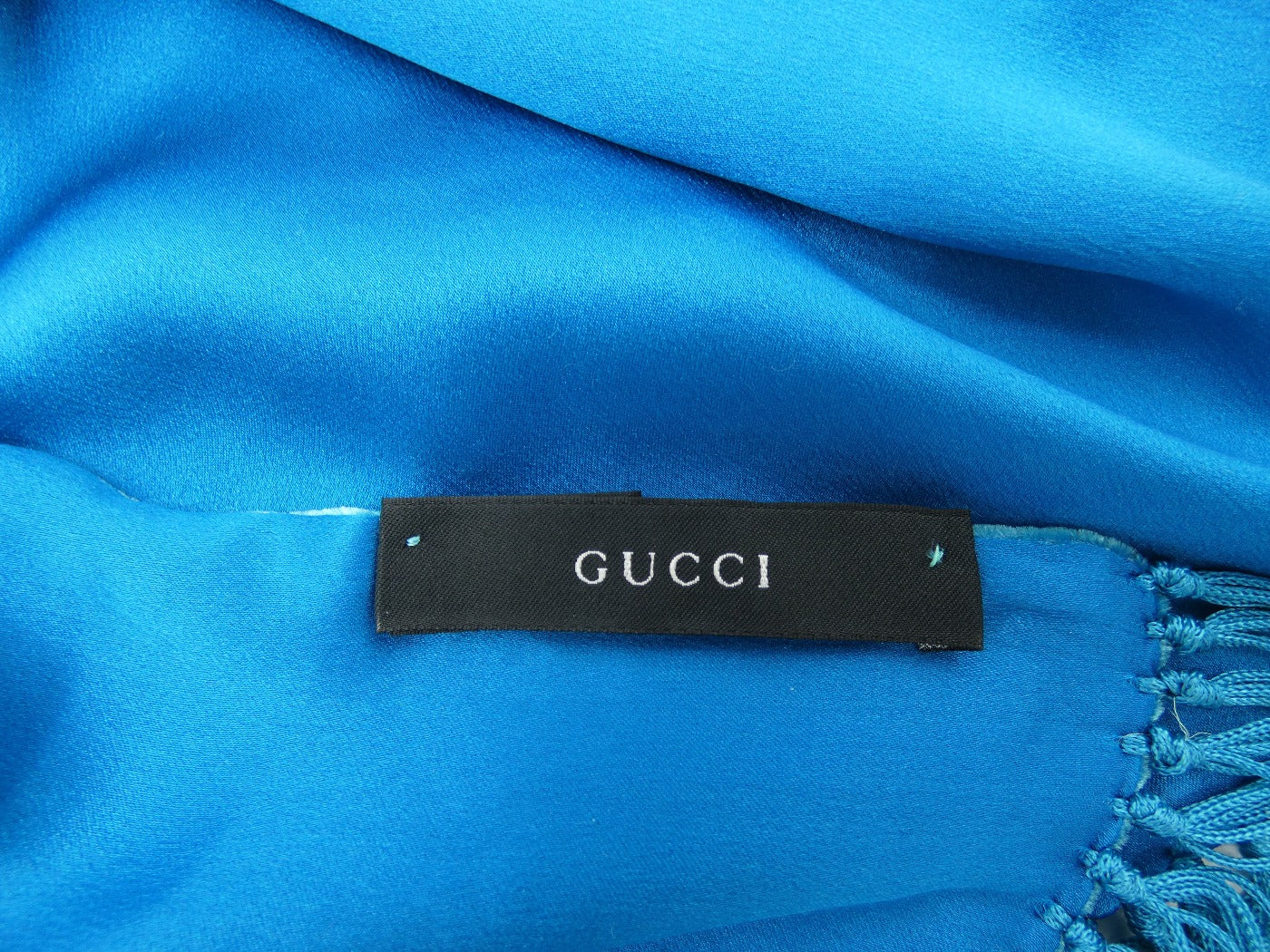 Gucci GG Monogram Turquoise Velvet and Satin Scarf