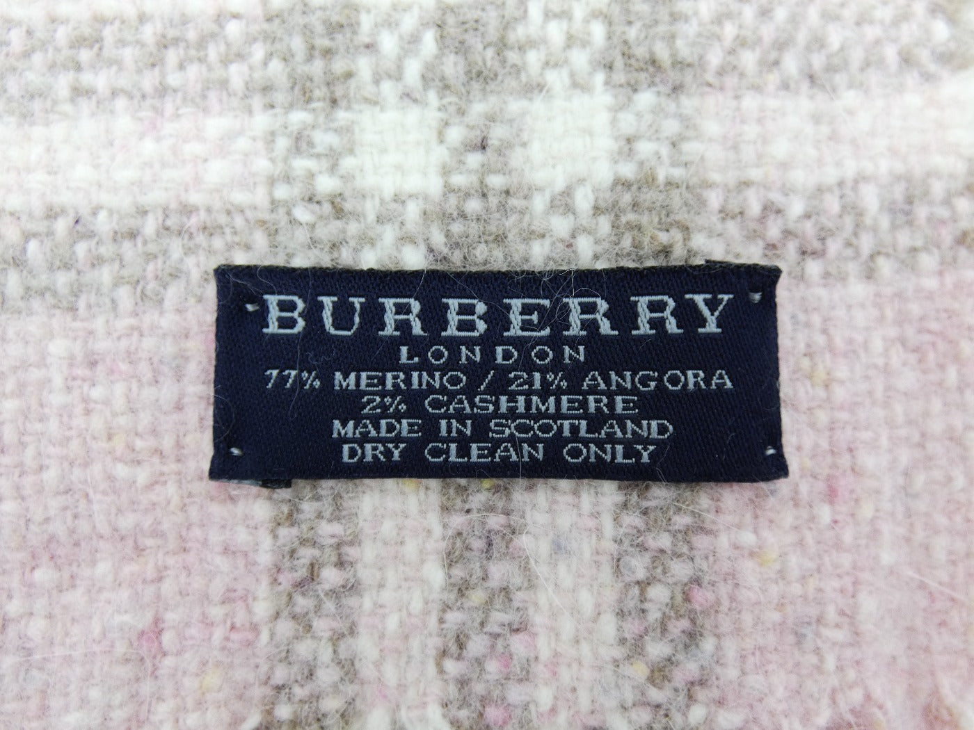 Burberry Wool Angora and Cashmere House Check Pink Scarf Scarf Burberry