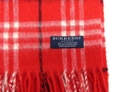 Burberry Cashmere House Check Red and White Scarf Scarf Burberry