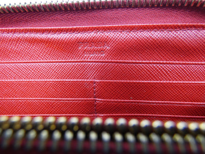 Prada Red Saffiano Leather Large Long Zip Wallet