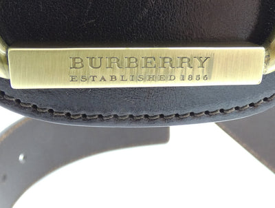 Burberry Dark Brown Wide Leather Belt