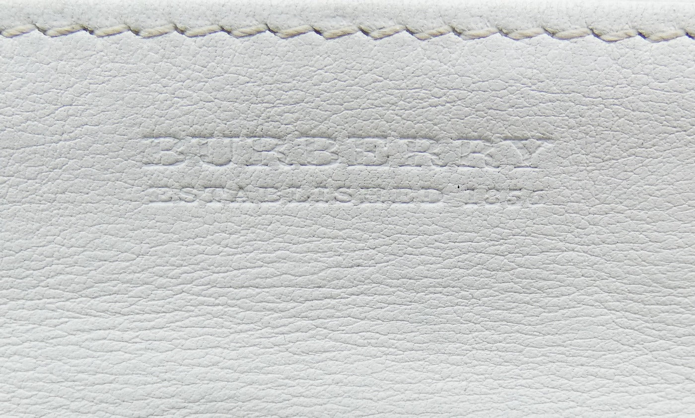 Burberry White Leather Studded Long Wallet