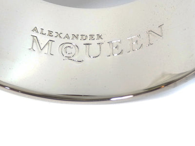 Alexander McQueen Silver and White Skull Bangle